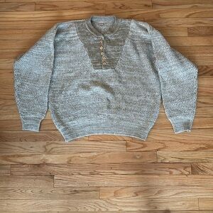 Gray Men’s/Unisex Button-Up Sweater